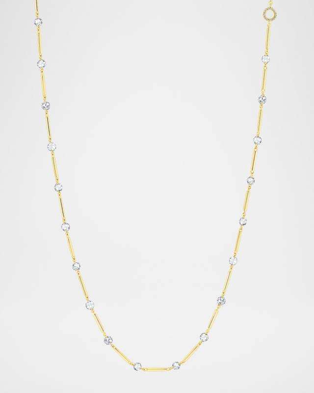 18K Yellow Gold Diamond Station Necklace, 16"-18"L, 4.6ctw